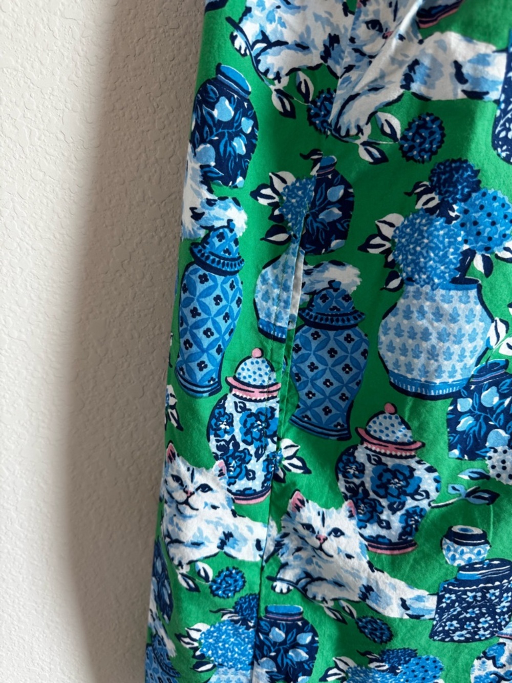 Printfresh Women's Fancy Cat Green Cotton Cami Nightgown Size Large - Picture 6 of 7